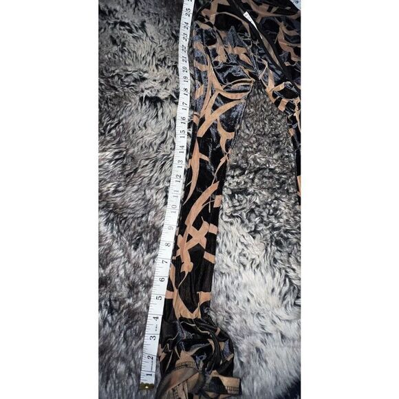 Philosophy Of Paek BrownBurnout Velvet Sheer Mini Dress, Club Party Wear, small - Picture 10 of 13